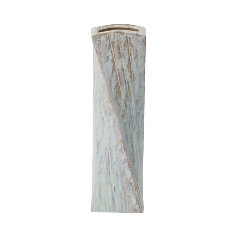 Stoneware Decorative Vase with Elegant Sculpted Design for Table Decor