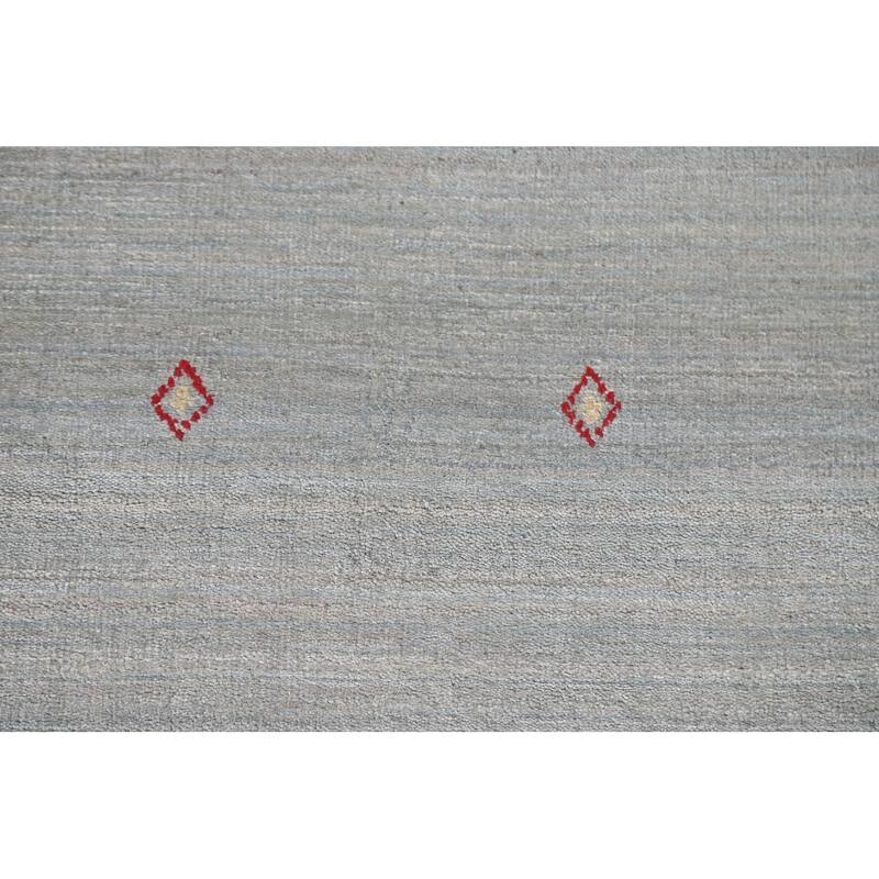 Gabbeh Indian Area Rug Hand-Knotted Beige Wool Carpet - 8'1"x 9'10"