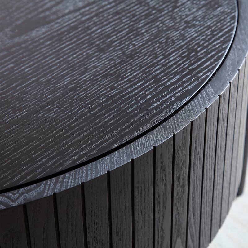 Modern Round Coffee Table with Storage