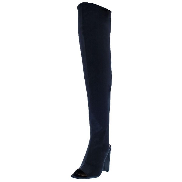 steve madden peep toe thigh high boots