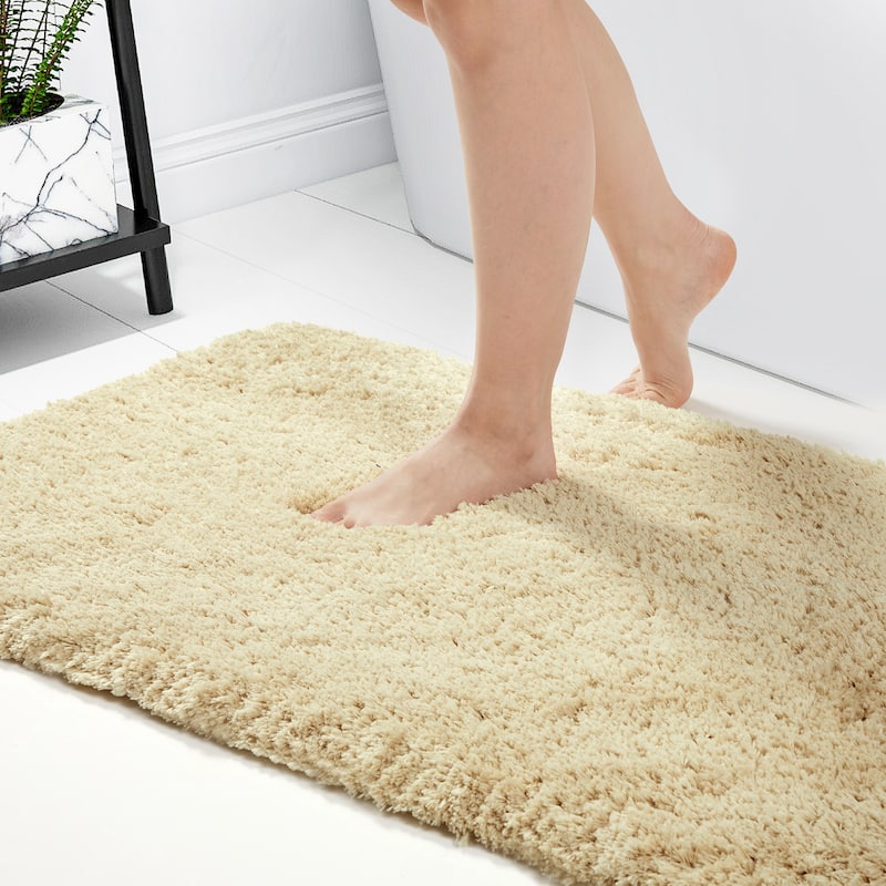 Deconovo Super Absorbent & Thick Bath Mat Rugs (1 PC) - 17x24 Inch - Beige