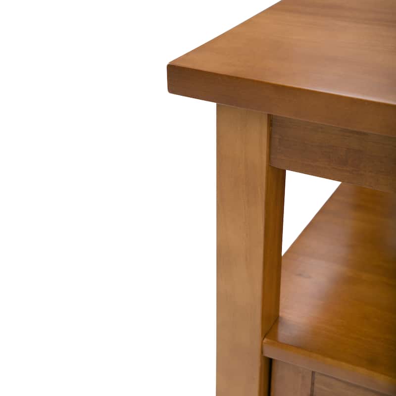 WYNDENHALL Norfolk SOLID WOOD 20 inch Wide Rectangle Transitional End Side Table - 20 inch Wide