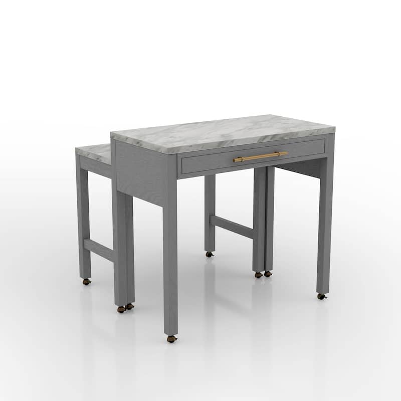 Furniture of America Delware Farmhouse Grey 39-inch Wood Counter Height Dining Table