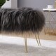 preview thumbnail 23 of 22, Silver Orchid Nilsson Contemporary Modern Faux Fur Long Bench Ottoman