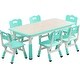 preview thumbnail 21 of 22, Height Adjustable Kids Table and 6 Chair Set - Multifunctional Desk with Ergonomically Designed Chairs Green