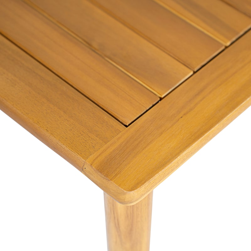 Scott Living - Sorrel Patio Acacia Square Coffee Table with Slatted Rustic Texture