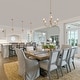 preview thumbnail 3 of 15, Alisar Mid-century Modern 5-Light Chandelier Antique Gold Swing Arms French Country Wood Beads Pendant Lights for Dining Room