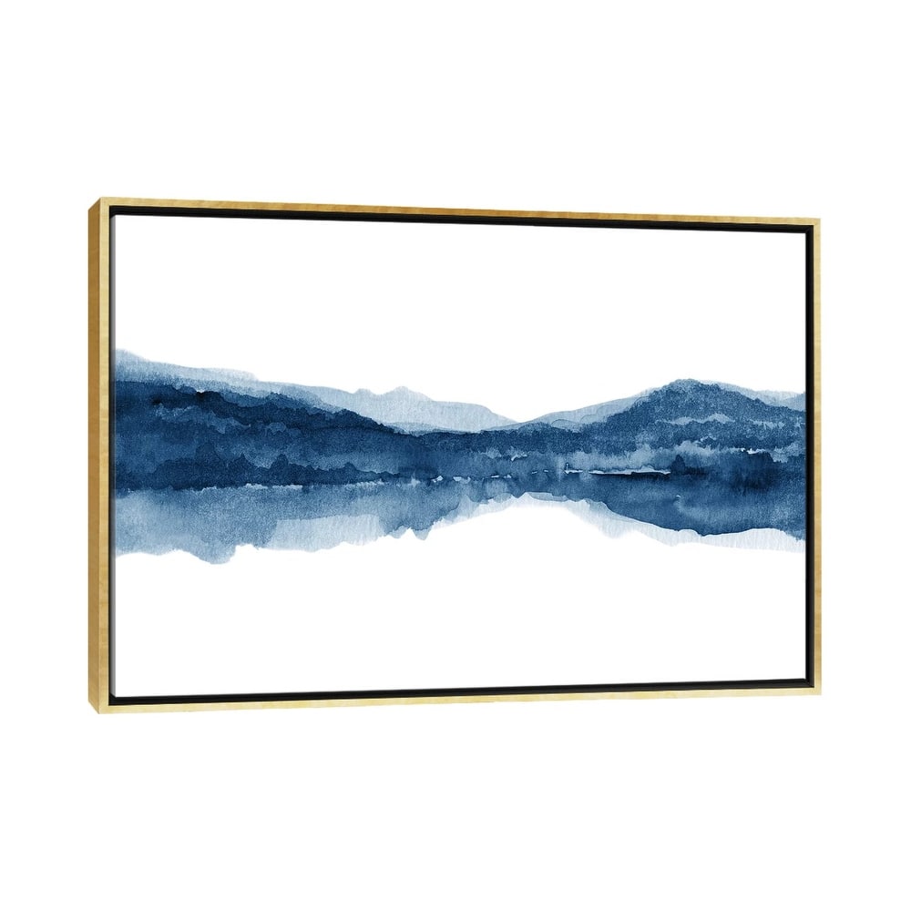 iCanvas "Watercolor Landscape X - Navy Blue" by Nouveau Prints Framed Canvas Print