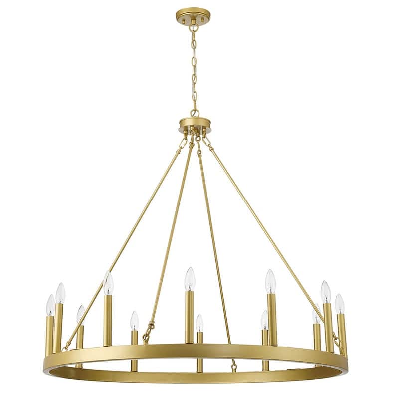 Acroma 12-light Farmhouse 40In Wagon Wheel Chandelier with UL - 40'' D x 138'' H
