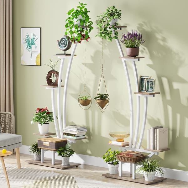 6-tier Indoor Half Moon Plant Stand with 2 Hanging Hooks - Bed Bath &  Beyond - 35696621