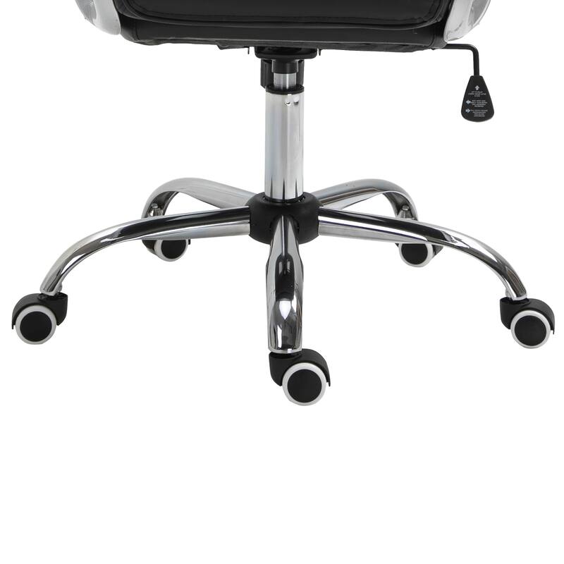 Vinsetto Faux Leather Office Chair Tufted Backrest Swivel Rolling Wheels Task Chair with Height Adjustable Armrests