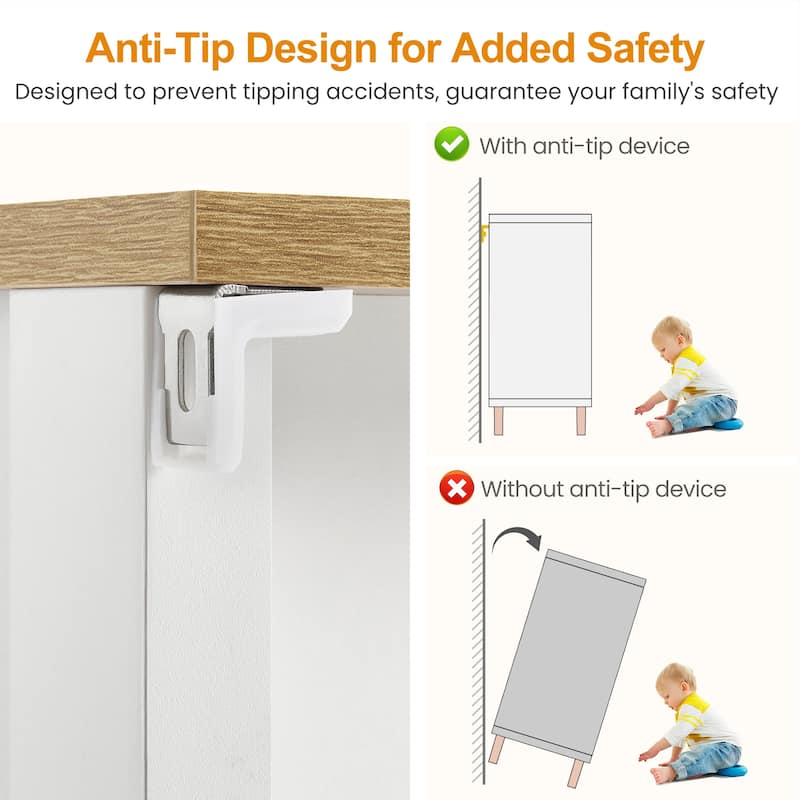 3 Drawer Nightstand with Solid Wood Knobs