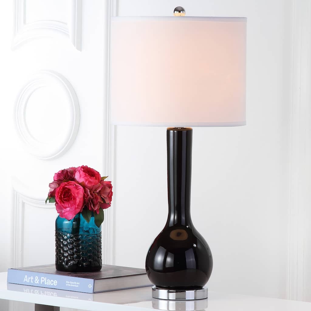 SAFAVIEH Lighting Brigid 31-inch Long Neck Ceramic White Table Lamp (Set of 2) - 14"x14"x30.5" - 14Wx14Dx31H