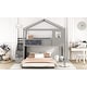 preview thumbnail 5 of 7, Twin Over Full House Bunk Bed with Storage Staircase and Blackboard