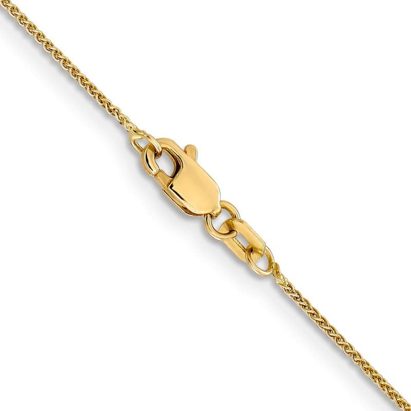 Curata Italian 14k Yellow Gold 0.8mm Baby Wheat Chain Necklace (Lobster) Options: 16 18 20
