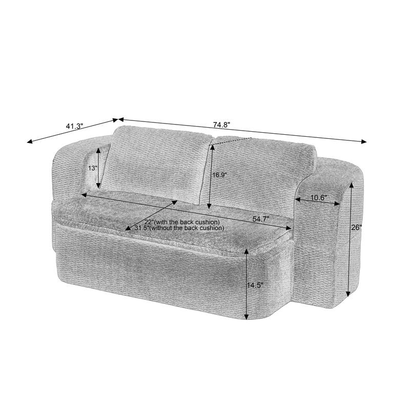 2-in-1 Folding Futon Loveseat Couch Convertible into Sleeper Sofa Bed