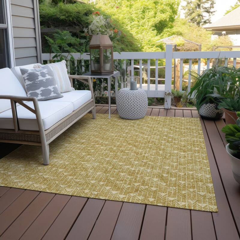 Beve Sleek Geometric Weather Resistant Classic Meets Modern Outdoor Rug
