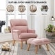 preview thumbnail 6 of 29, Soft Fabric Casual Living Room Armchair With Adjustable Backrest And Legs Stool