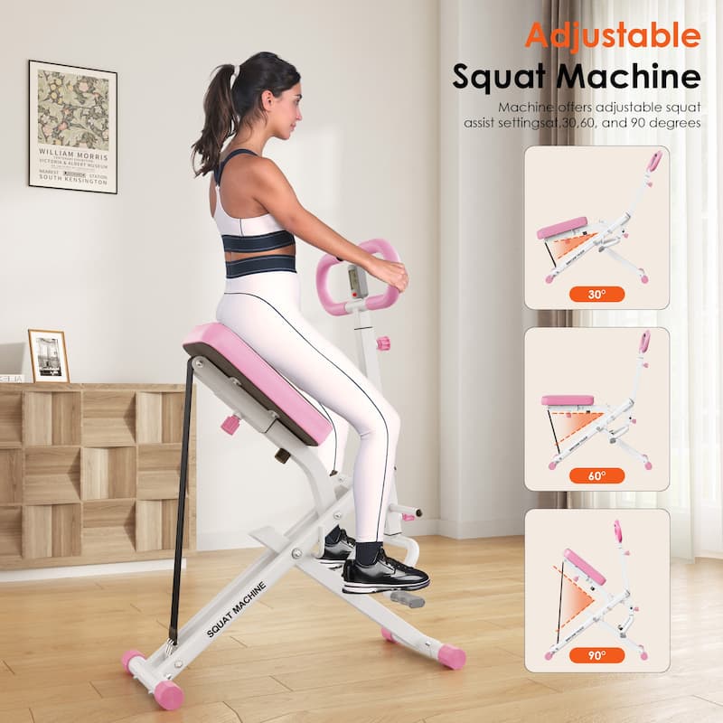2 in 1 Squat Rowing Foldable Leg Training Machine - N/A