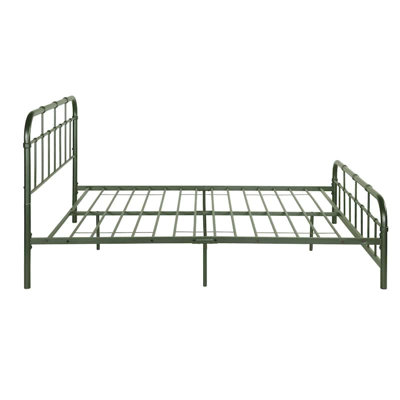 Christopher Knight Home - Aurelio Iron Platform Bed Frame with Rounded Corner Headboard and Footboard