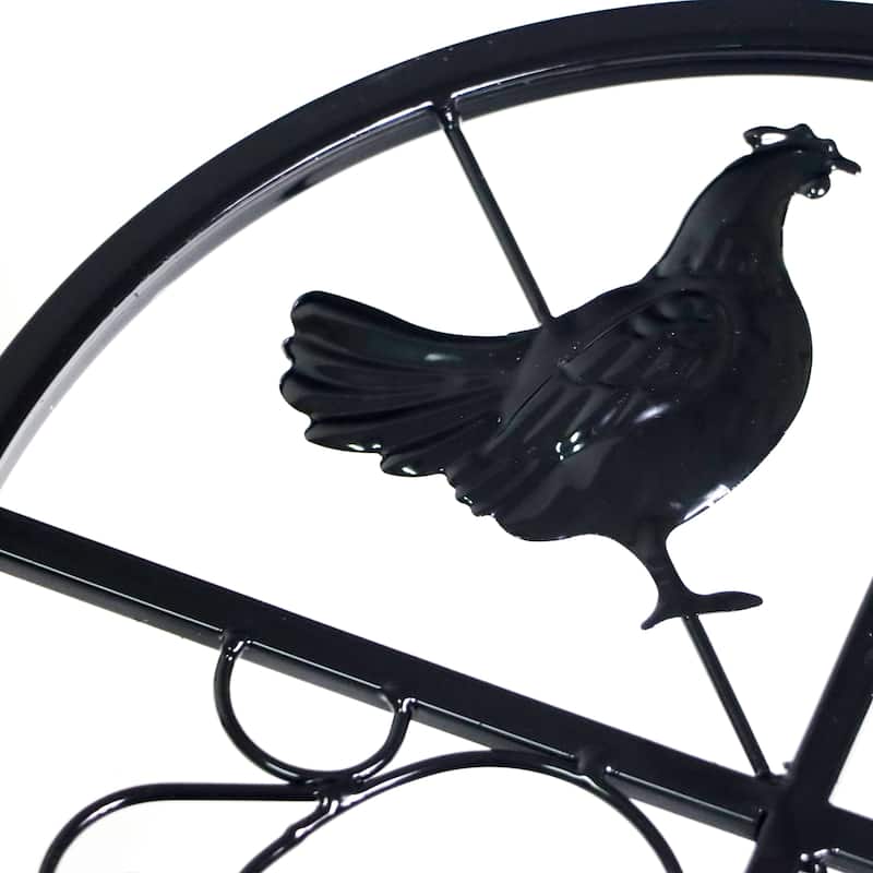 Trademark Innovations Chicken Feeder Metal, Chicken Feeder Stand, Chicken Water Stand (Set of 2) - Black - 11.4" x 6.7"
