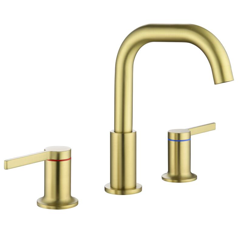 Widespread Bathroom Faucet 3 Holes Bathroom Sink Faucet Two Handle 8 Inch Modern Basin Vanity Mixer Taps With Valve