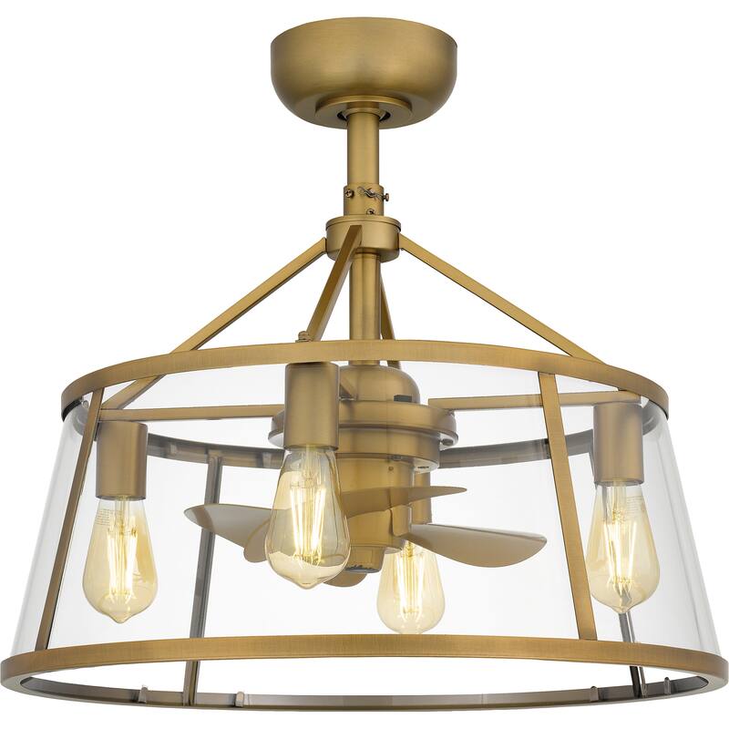 Barlow 4-Light Weathered Brass Fan Light - Weathered Brass