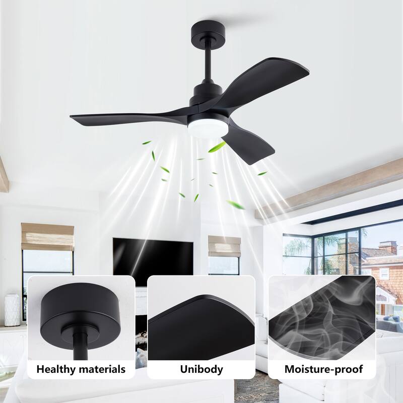 42" Ceiling Fans w/ Lights and Remote, Noiseless Reversible DC Motor