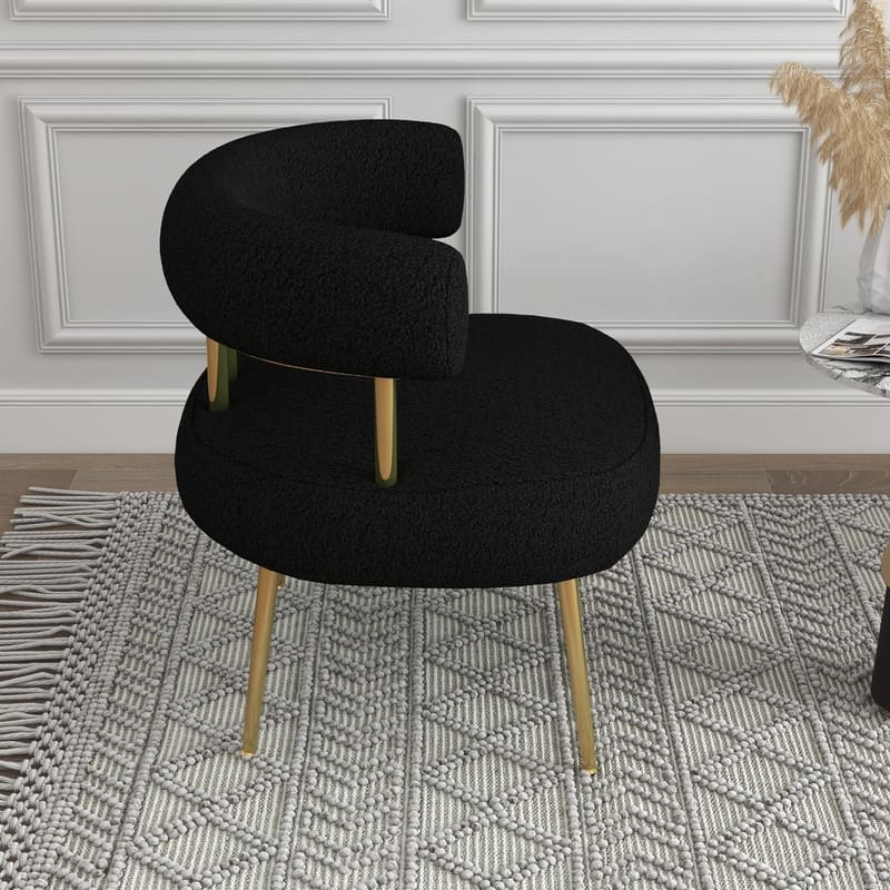 SEYNAR Mid Century Velvet Accent Chair with Golden Legs, Set of 2