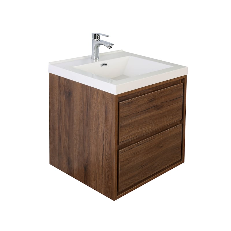 Sage 30“ wall mounted bathroom vanity with single basin acrylic top
