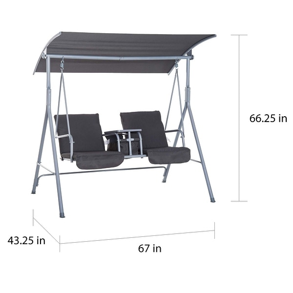 Swing with table and canopy outlet
