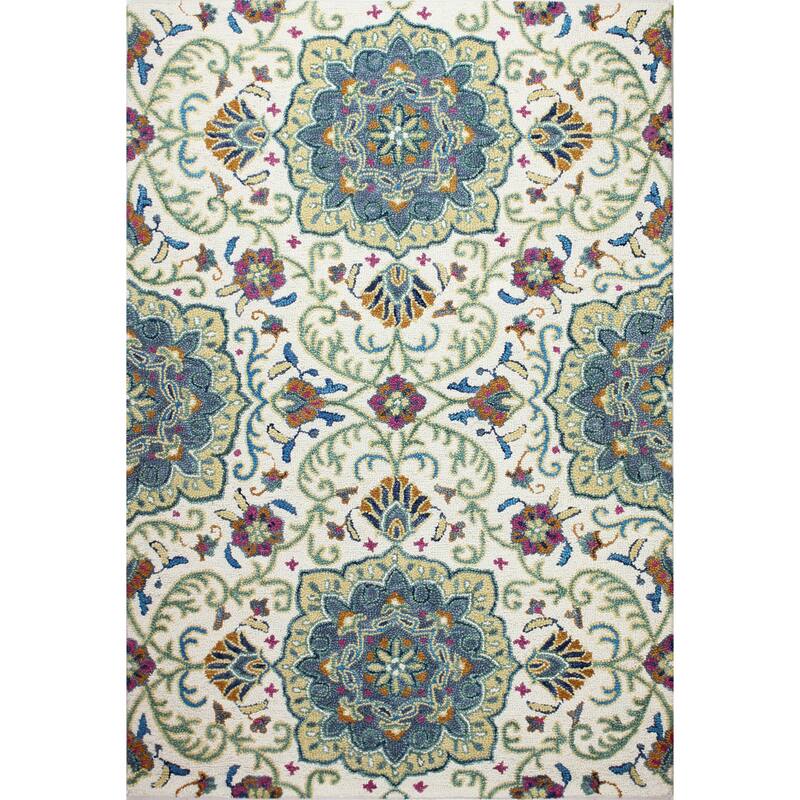 Bashian Nura Transitional Hand Tufted Area Rug - 5' x 7'6" - Ivory