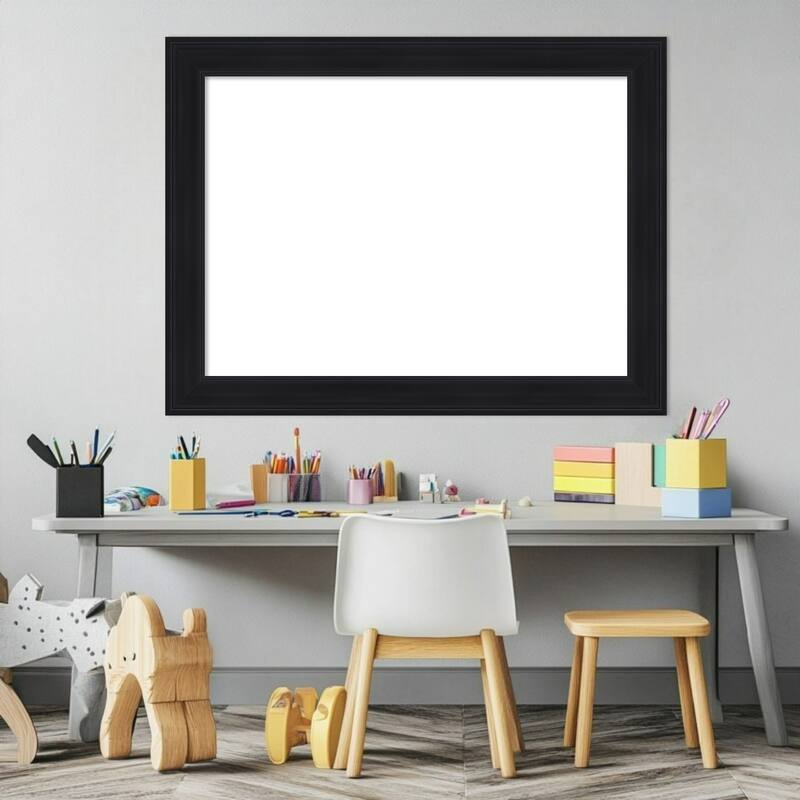 Abbey Black Framed Dry Erase Magnetic Board