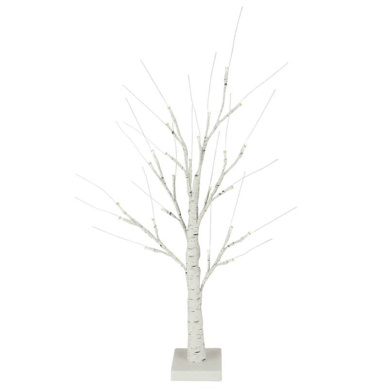 24" LED Lighted White Birch Christmas Twig Tree - Warm White Lights