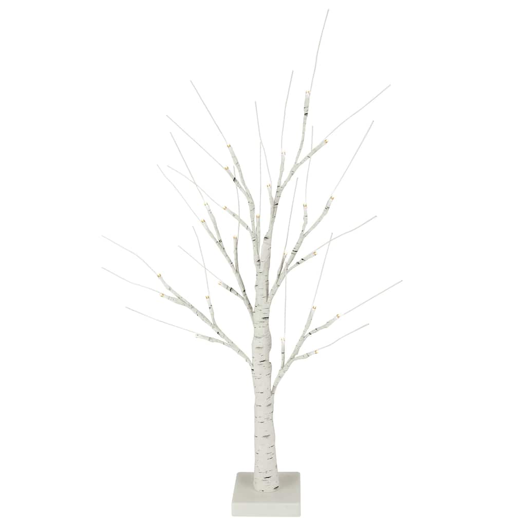 LED Lighted Birch Twig Christmas Tree - 24" -White - Warm White