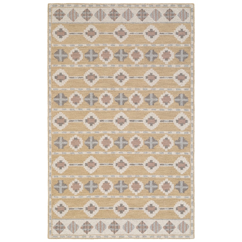 Terra by Obeetee Freya Quince Gold Rug - Straw Stripe - 7'9" x 9'9"