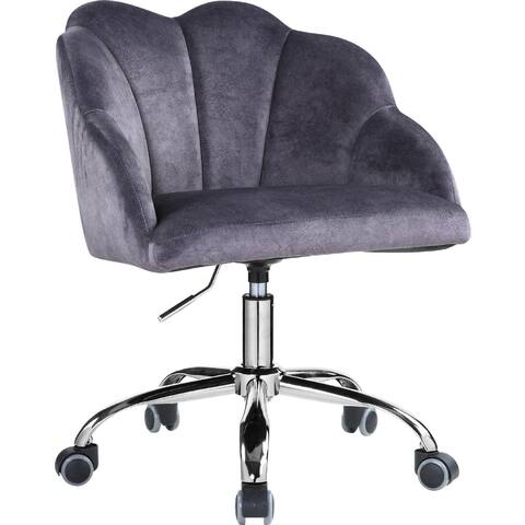 Swivel Office Chair with Shell Design Backrest, Gray and Chrome