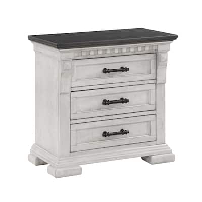 Faith Elegant Transitional Nightstand Compact Design with Three-Drawer Storage