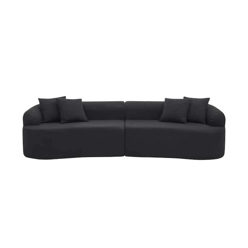GDFStudio - Ami Curved Compressed Modular Sectional Sofa in Lamb's Wool Fabric