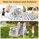 preview thumbnail 7 of 5, Beige Gray 4 in 1 Toddler Slide, Kid Slide for Toddlers Age 1-3, Indoor Outdoor Bus Themed Toddler Playset Toddler Playground