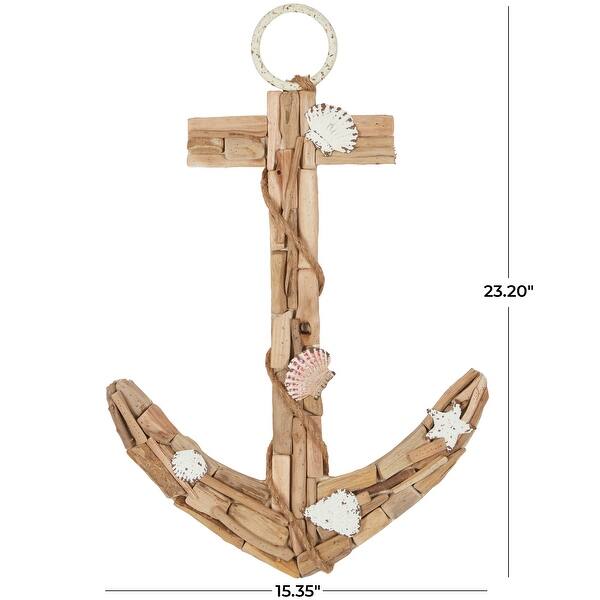 Photo inspiration: Fresh Look at Brown Wood Handmade Driftwood Inspired Anchor Wall Decor With Shell