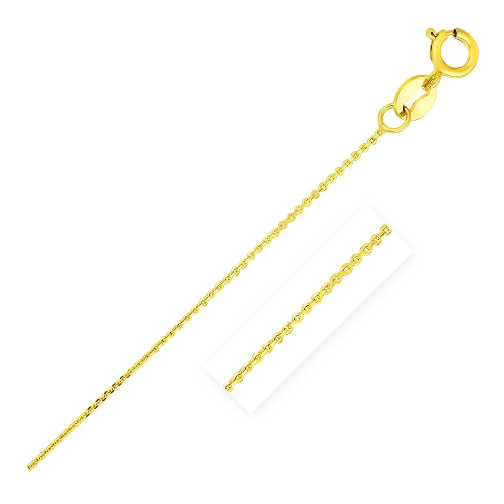 14k Yellow Gold Cable Link Chain Necklace 0.7mm