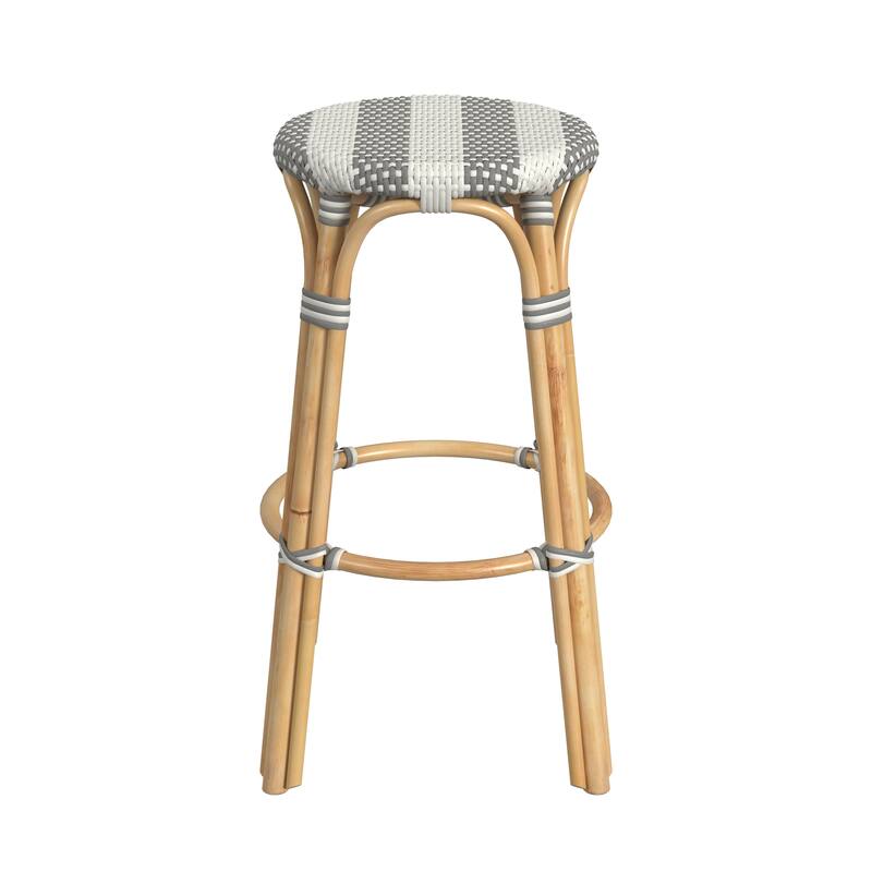 Tobias Rattan Round Bar Stool