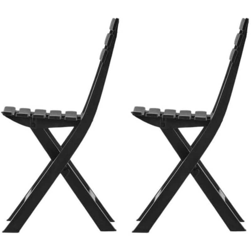 Outdoor Folding Chair Set of 2 Space-Saving UV Resistant Patio Seating