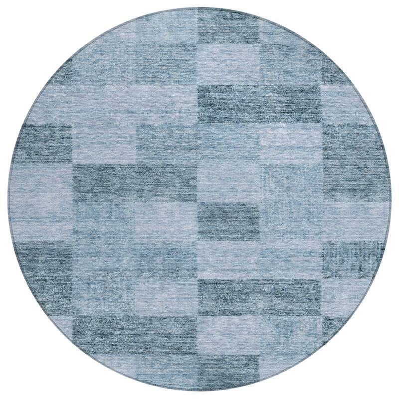 Machine Washable Indoor/ Outdoor Checker Chantille Rug