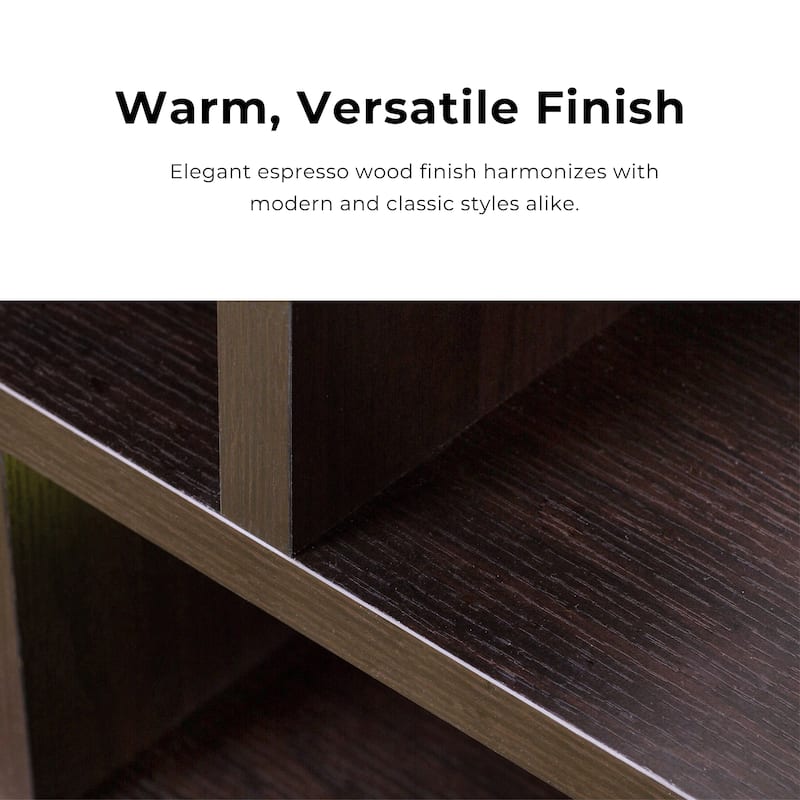 Furniture of America Rami Modern 3-Shelf Espresso Finish TV Stand, Sleek Media Console for Living Room Entertainment