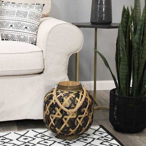 Shop Stratton Home Decor Handcrafted Two Tone Woven Lantern