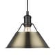 preview thumbnail 1 of 0, Yep by Golden Lighting Orwell 1-light 10in Pendant in Matte Black and Aged Brass shade
