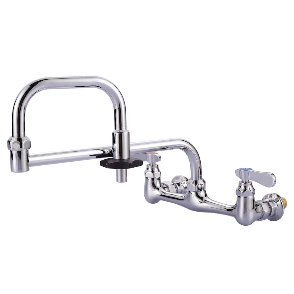 WOWOW Double Handle Wall Mount Standard Kitchen Faucet