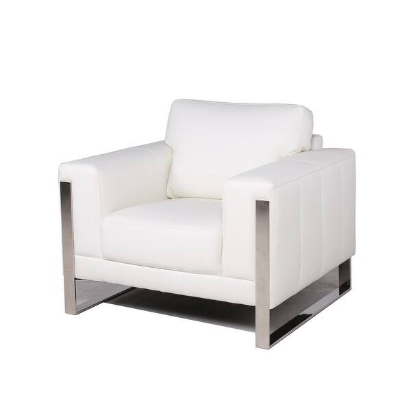 Shop Black Friday Deals On Strick Bolton Norfolk White Leather Accent Chair 43 W X 39 D X 36 H On Sale Overstock 30268252